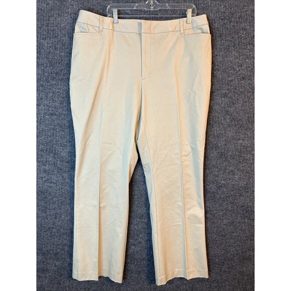 St Johns Bay Womens Bi Stretch Pants Plus Size 20W Khaki Hi Rise Office Career - Picture 1 of 11